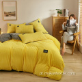Stripe laranja cama folha flanela lã cama
